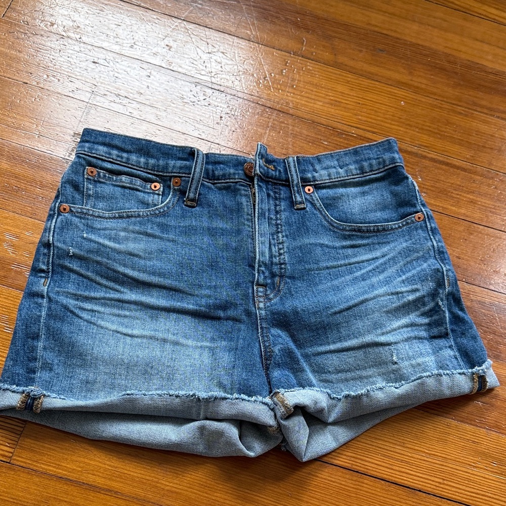 Madewell Blue High-Rise Denim Shorts